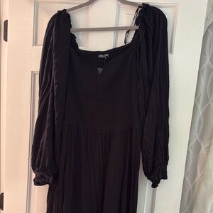 Chic Black Bishop Sleeve Sundress